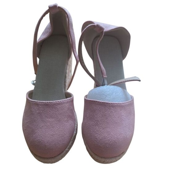 Pink Espadrille Wedge Sandals - Picture 1 of 3
